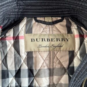 Burberry Gray Quilted Jacket with Check Lining